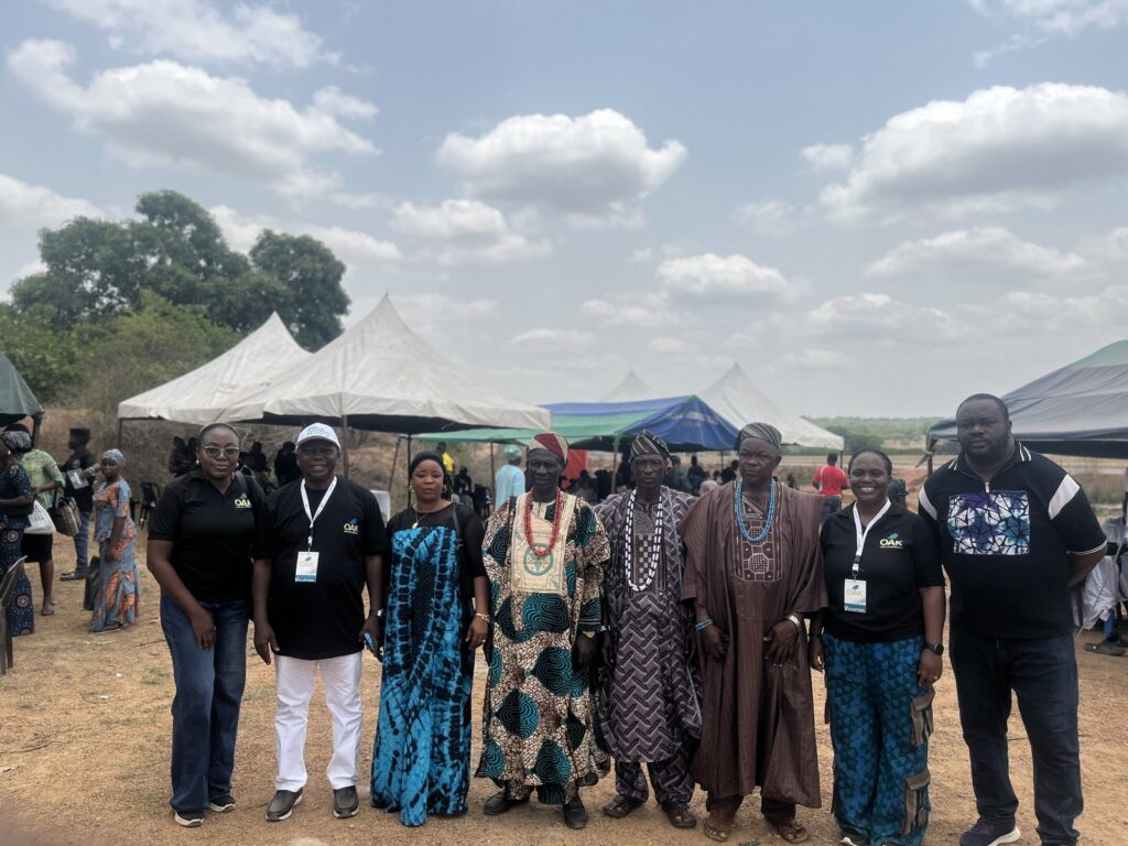 Community leaders and OAKonsult team members at the medical outreach event